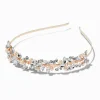 Claire's Bandeaux Et Serre-têtes-Serre-tête avec perles d'imitation et feuilles en strass couleur doré rose