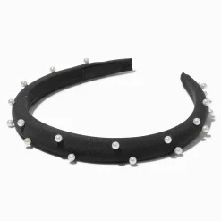 Claire's Bandeaux Et Serre-têtes-Serre-tête décoré de perles d’imitation noir