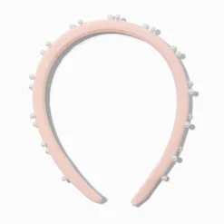 Claire's Bandeaux Et Serre-têtes-Serre-tête décoré rose avec perles d’imitation