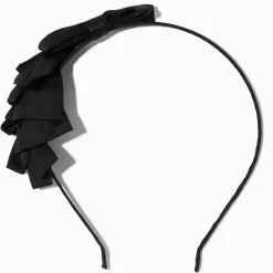 Claire's Bandeaux Et Serre-têtes-Serre-tête fin à nœud soyeux noir