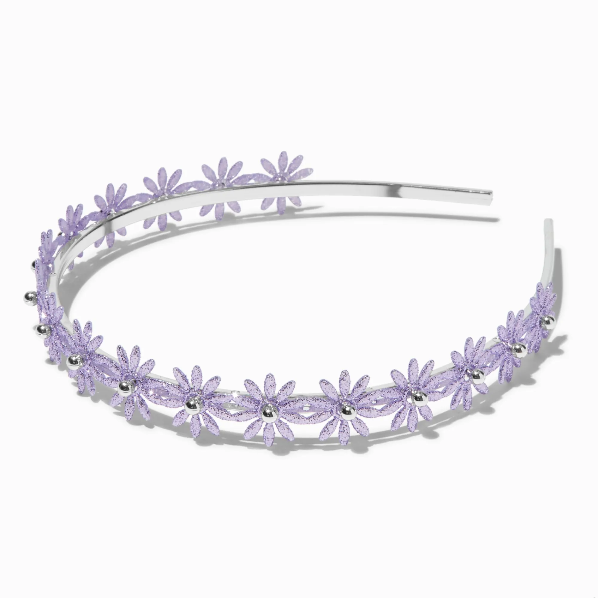 Claire's Bandeaux Et Serre-têtes-Serre-tête métallique fleur violet clair Claire's Club