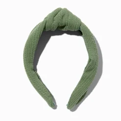 Claire's Bandeaux Et Serre-têtes-Serre-tête noué froissé couleur olive