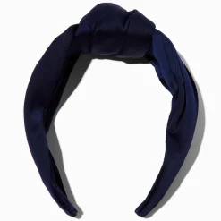 Claire's Bandeaux Et Serre-têtes-Serre-tête noué satiné bleu marine