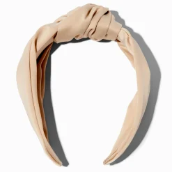 Claire's Bandeaux Et Serre-têtes-Serre-tête noué satiné couleur nude