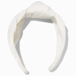 Claire's Bandeaux Et Serre-têtes-Serre-tête noué soyeux blanc