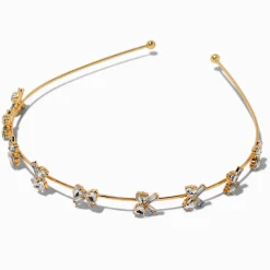 Claire's Bandeaux Et Serre-têtes-Serre-tête à nœud avec strass couleur dorée