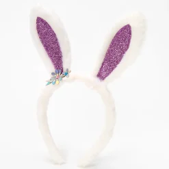 Claire's Bandeaux Et Serre-têtes-Serre-tête oreilles de lapin à paillettes Claire's Club - Violet