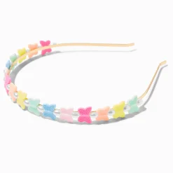 Claire's Bandeaux Et Serre-têtes-Serre-tête papillon fluo perle d'imitation Claire's Club