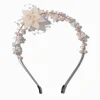Claire's Bandeaux Et Serre-têtes-Serre-tête perle d'imitation et floral couleur doré rose