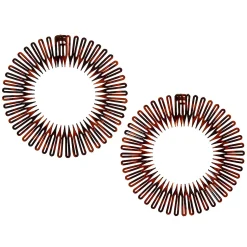 Claire's Bandeaux Et Serre-têtes-Serre-têtes accordéon motif écaille de tortue - Marron, lot de 2
