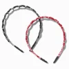 Claire's Bandeaux Et Serre-têtes-Serre-têtes fins à imprimé bandana rouge et noir - Lot de 2