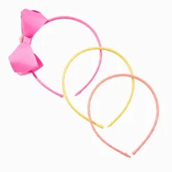 Claire's Bandeaux Et Serre-têtes-Serre-têtes à nœud bouclés roses arc-en-ciel Claire's Club - Lot de 3