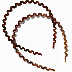 Claire's Bandeaux Et Serre-têtes-Serre-têtes zig zag écaille de tortue brillants et mats - Lot de 2