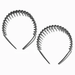 Claire's Bandeaux Et Serre-têtes-Serre-têtes zigzag noirs - Lot de 2