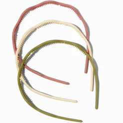 Claire's Bandeaux Et Serre-têtes-Serre-têtes zigzag olive, couleur ivoire et mauve - Lot de 3
