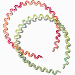 Claire's Bandeaux Et Serre-têtes-Serre-têtes zig zag orange et vert - Lot de 2