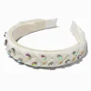 Claire's Bandeaux Et Serre-têtes-Serre-tête tressé blanc avec strass iridescents