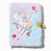 Claire's Cahiers Et Journaux Intimes-Shaker Unicorn Heart Gem Furry Lock Diary