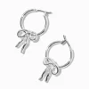 Claire's Anneaux-Silver-tone Droopy Bow Hoop Earrings