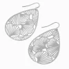 Claire's Pendantes-Silver-tone Filigree Teardrop Drop Earrings