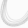 Claire's Colliers-Silver-tone Mixed Multi-Strand Chain Necklace