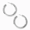 Claire's Anneaux-Silver-tone 40MM Thick Tube Hoop Earrings