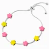 Claire's Bracelets-Silver-tone Pink & Yellow Flower Bolo Bracelet