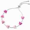 Claire's Bracelets-Silver-tone Pink Butterfly Bolo Bracelet