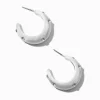 Claire's Anneaux-Silver-tone Rhinestone Studded Hoop Earrings