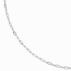 Claire's Colliers-Silver-tone Small Paperclip Stackable Chain Necklace