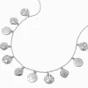 Claire's Colliers-Silver-tone Textured Coin Chain Necklace