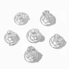 Claire's Barrettes Et Pinces-Spirales à cheveux perles d'imitation et strass en zircon cubique d'imitation couleur argentée - Lot de 6