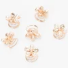 Claire's Barrettes Et Pinces-Spirales à cheveux strass marguerite couleur doré rose - Lot de 6