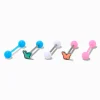 Claire's Bijoux De Piercing-Stainless Steel Butterfly Dreams Barbell 14G Tongue Rings - 5 Pack