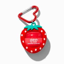Claire's Lèvres-Strawberry Carabiner Lip Balm Keyring