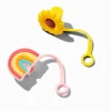 Claire's Gourdes Et Tasses-Sunflower & Rainbow Straw Covers - 2 Pack