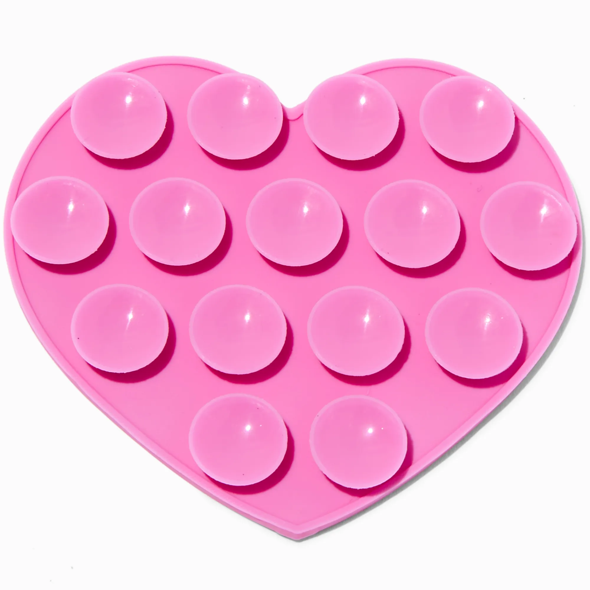 Claire's Accessoires Téléphone-Support adhésif pour coque de portable à ventouse en silicone cœur rose