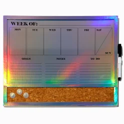 Claire's Déco De Maison-Tableau effaçable à sec calendrier hebdomadaire holographique