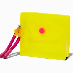 Claire's Porte-monnaies-Translucent Yellow Daisy Snap Coin Purse