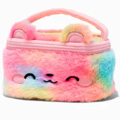 Claire's Trousses De Maquillage-Trousse de maquillage en fausse fourrure ours arc-en-ciel Claire's Club