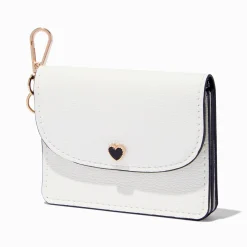Claire's Portefeuilles-Étui pour cartes blanc cœur noir