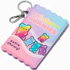 Claire's Portefeuilles-Étui pour cartes porte-clés supérette bonbons gélatineux arc-en-ciel