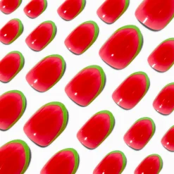 Claire's Ongles-Watermelon French Tip Stiletto Press On Vegan Faux Nail Set - 24 Pack