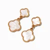 Claire's Pendantes-White Clover Drop Earrings