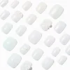 Claire's Ongles-White Iridescent Pearl Squoval Vegan Faux Nail Set - 24 Pack